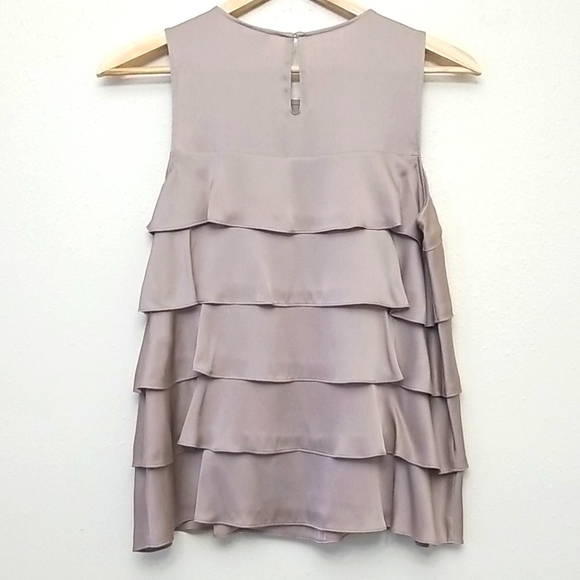 Theory Silk Ruffle Tank Top Small - Picture 2 of 5